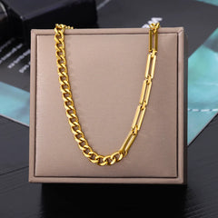 Layered Heart Pendant Necklace in Gold Stainless Steel