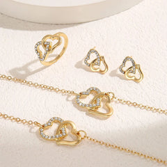 5-Piece Gold Heart Jewelry Set