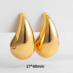 Fashion Glossy Stainless Steel Chunky Hoop Earrings for Women Gold Plated Thick Texture Geometric Circle Earring Vintage Jewelry
