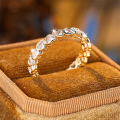 Delicate Heart Ring with White Zircon