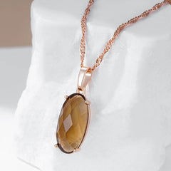 Light Brown Zircon Pendant Necklace
