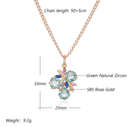 Vintage Rose Gold Rhombus Pendant Necklace