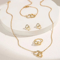5-Piece Gold Heart Jewelry Set