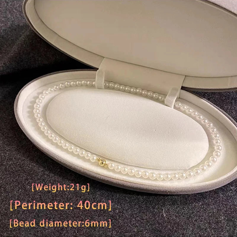 Elegant Simulated Pearl Choker Necklace