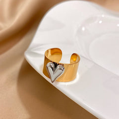 Eterna Heart Stainless Steel Cuff Ring