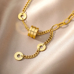 Layered Heart Pendant Necklace in Gold Stainless Steel