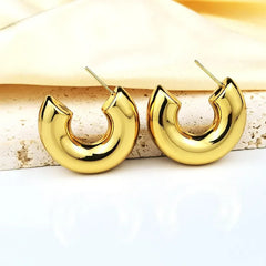 Bold Gold Chunky Hoop Earrings